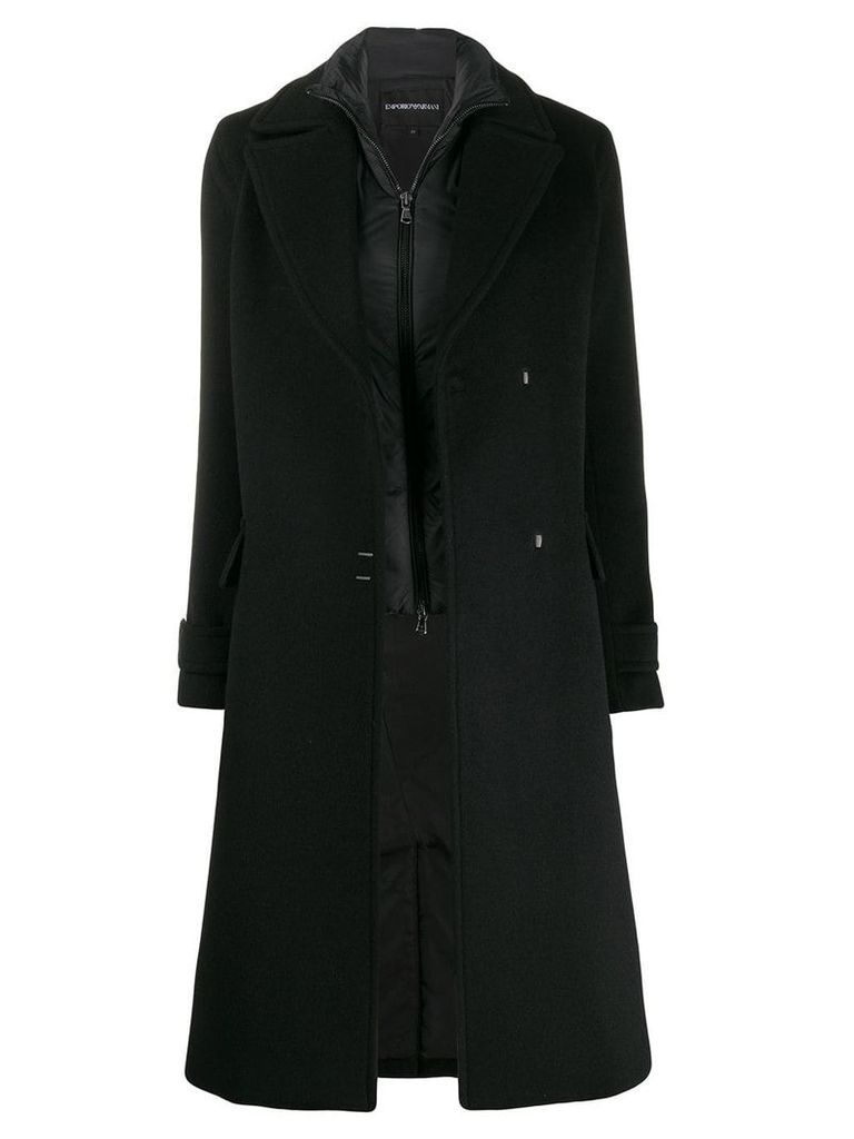Emporio Armani oversized wool coat - Black