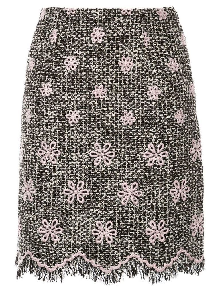 Giambattista Valli floral embroidered skirt - Black