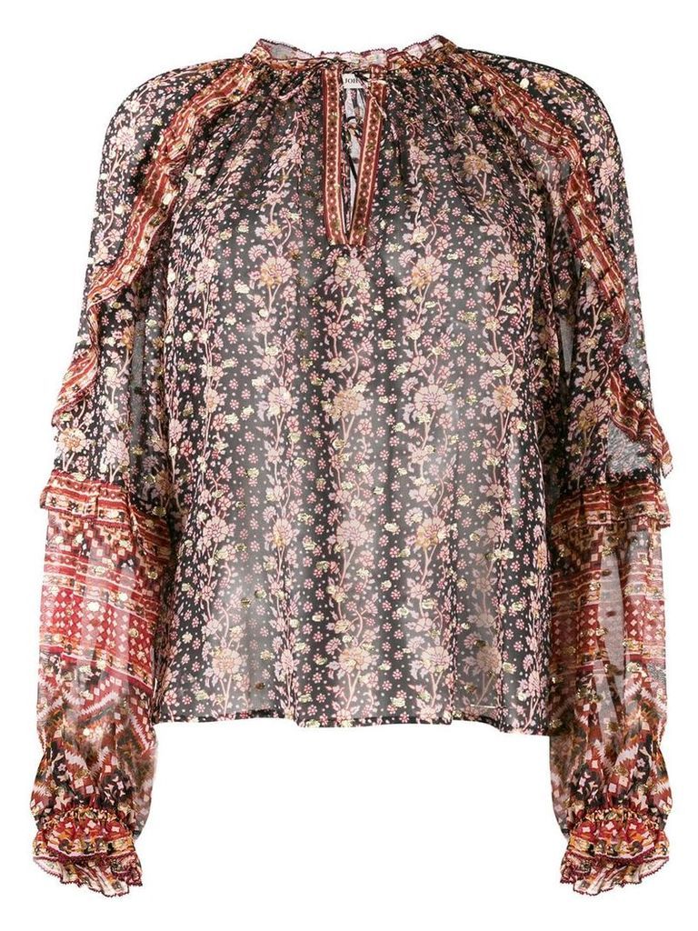 Ulla Johnson printed long sleeve blouse - NEUTRALS