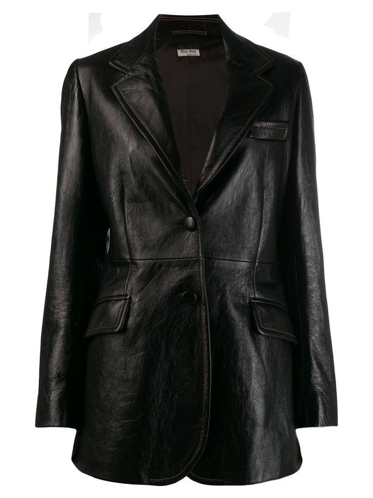 Miu Miu leather blazer - Black