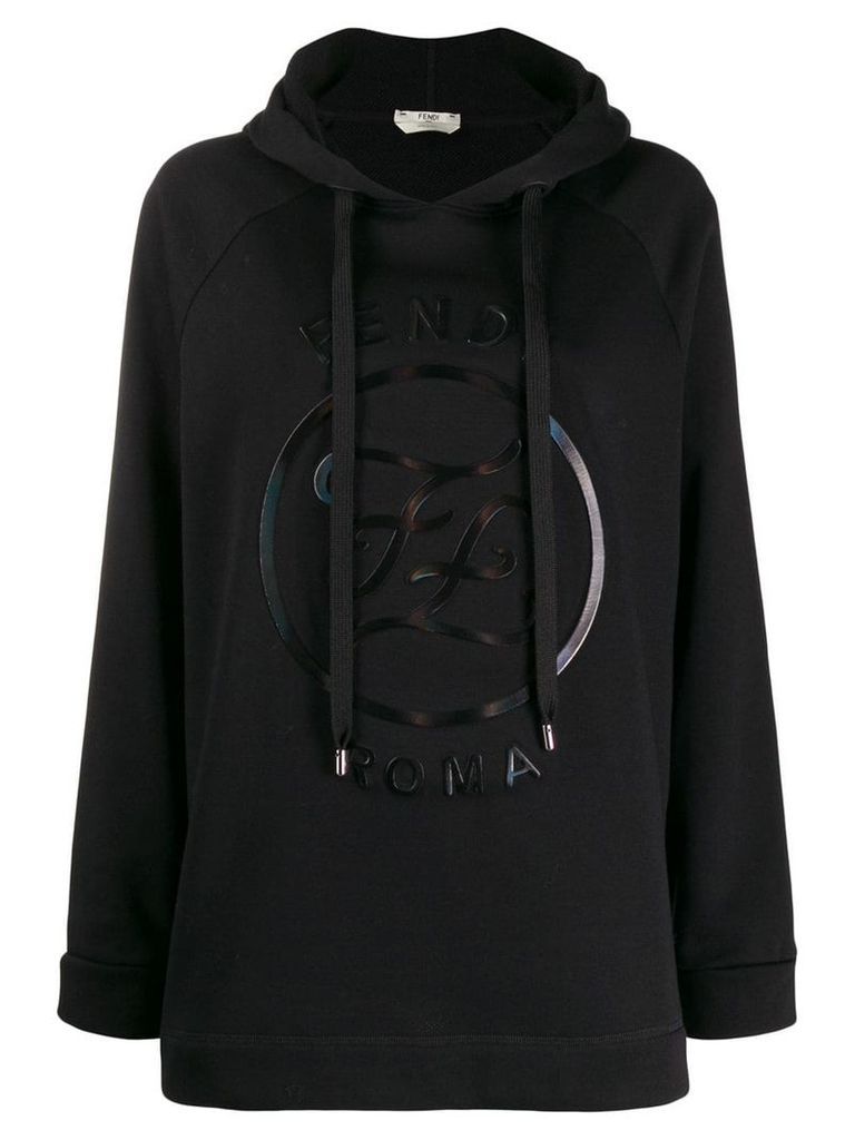 Fendi FF Karligraphy embossed hoodie - Black