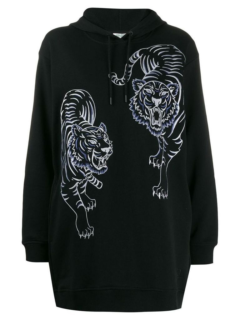 Kenzo oversized tiger-print hoodie - Black