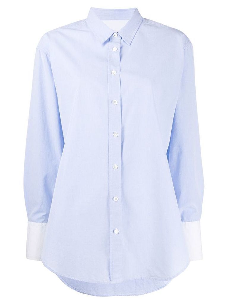 Closed buttoned loose shirt - Blue