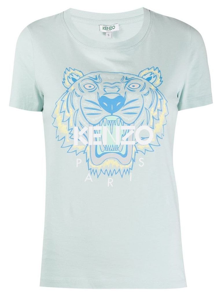 Kenzo tiger logo-print T-shirt - Blue