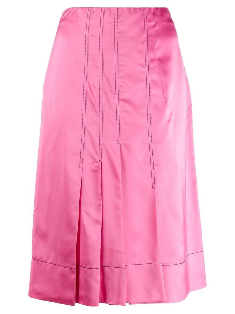 Marni silk effect pleated skirt - PINK