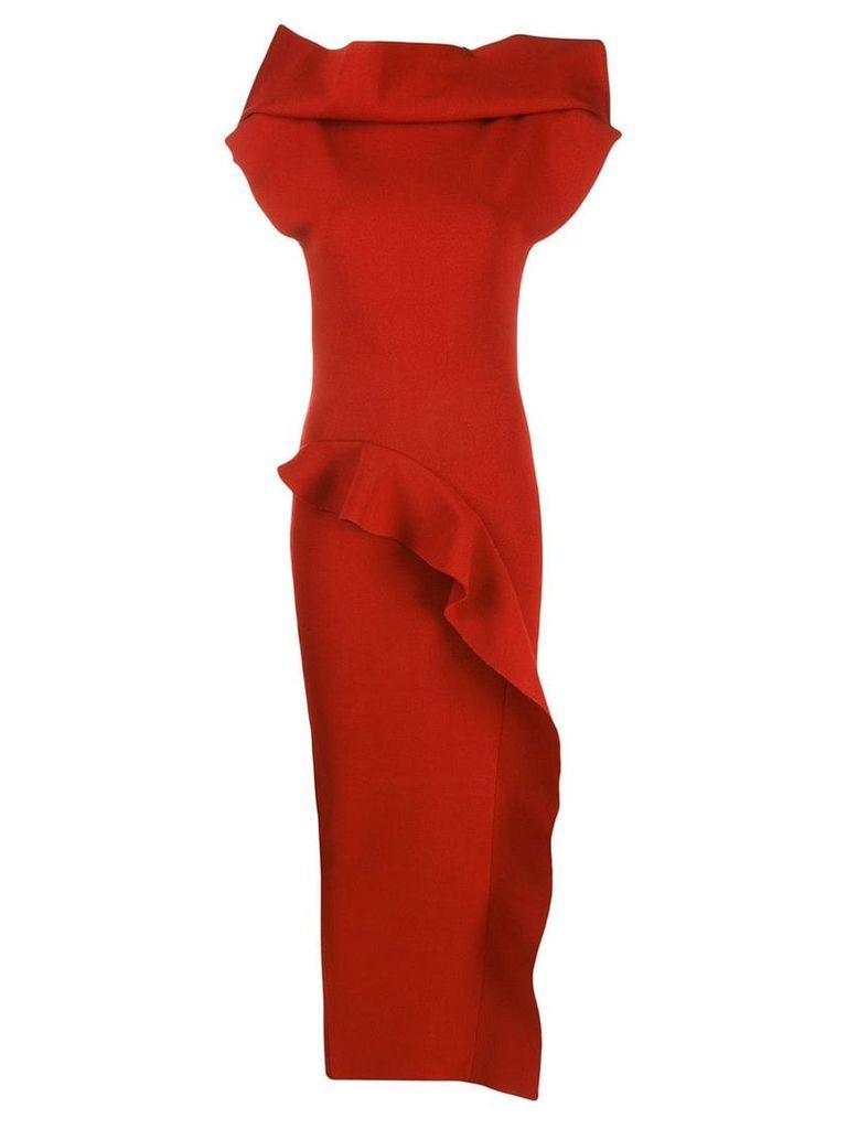 Rick Owens ruffle panel dress - Red