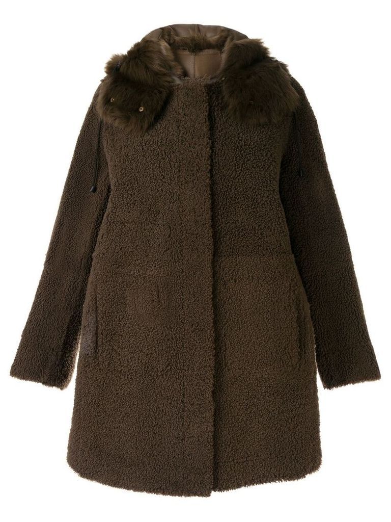 Yves Salomon shearling button coat - Brown