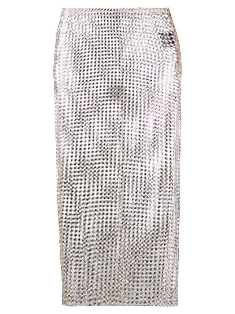 Alessandra Rich crystal embellished skirt - GOLD