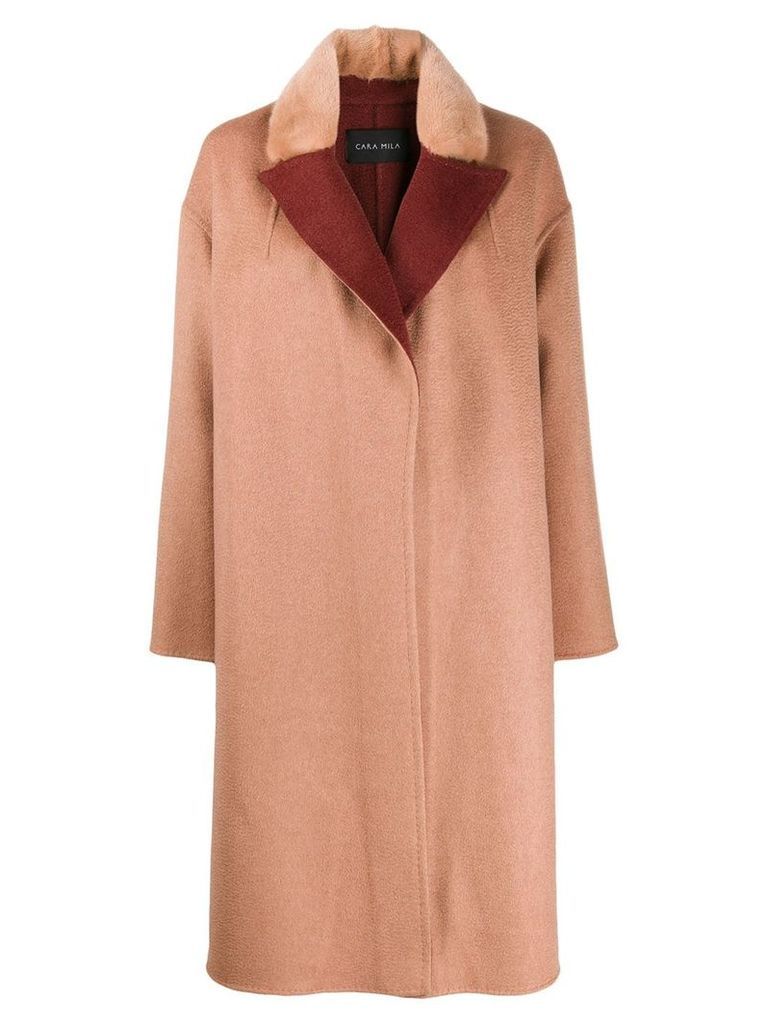 Cara Mila Lena oversized cashmere coat - NEUTRALS