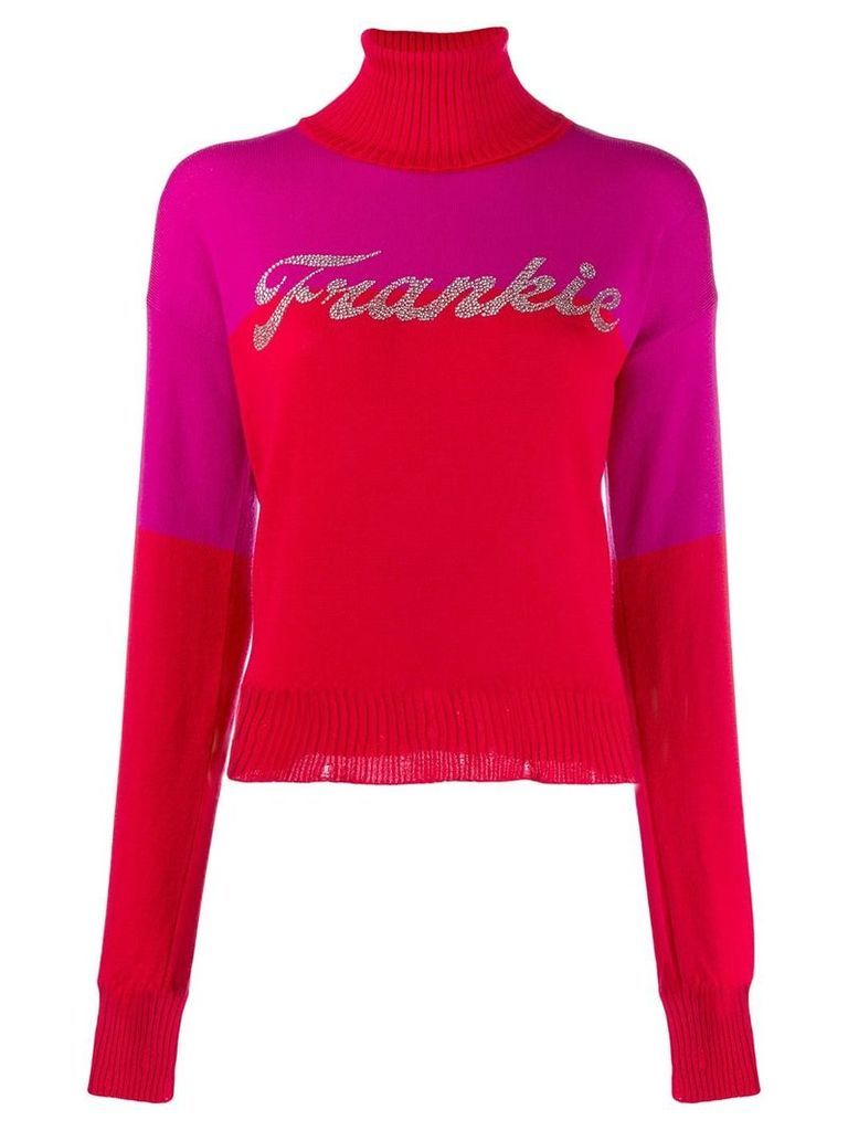 Frankie Morello embellished logo jumper - Red