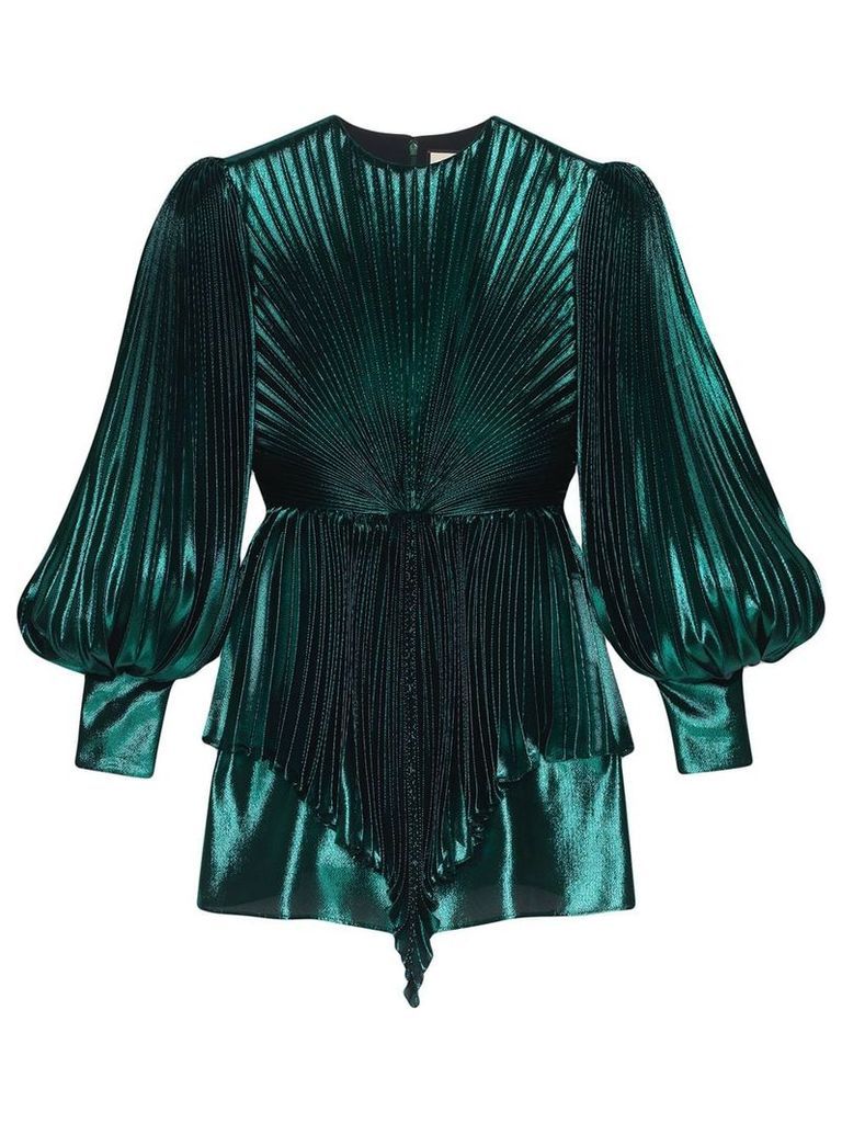 Gucci lamé pleated blouse - Green