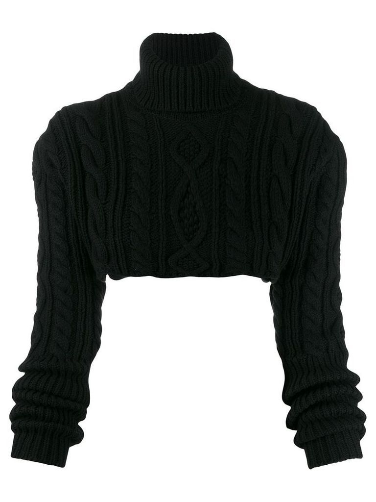 Andrea Ya'aqov cable knit cropped jumper - Black