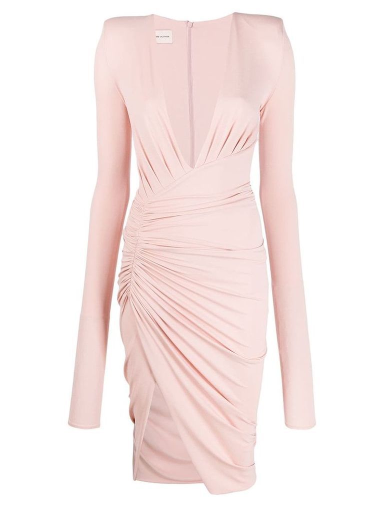 Alexandre Vauthier v-neck draped dress - Pink