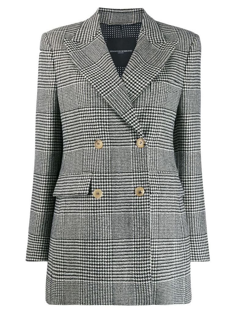Ermanno Scervino checked double-breasted coat - Black