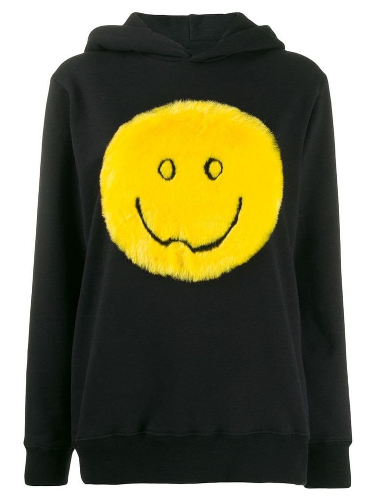 Kirin faux fur smile hoodie - Black