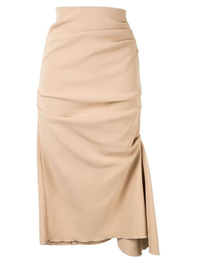 Acler Riverside ruched midi skirt - Brown