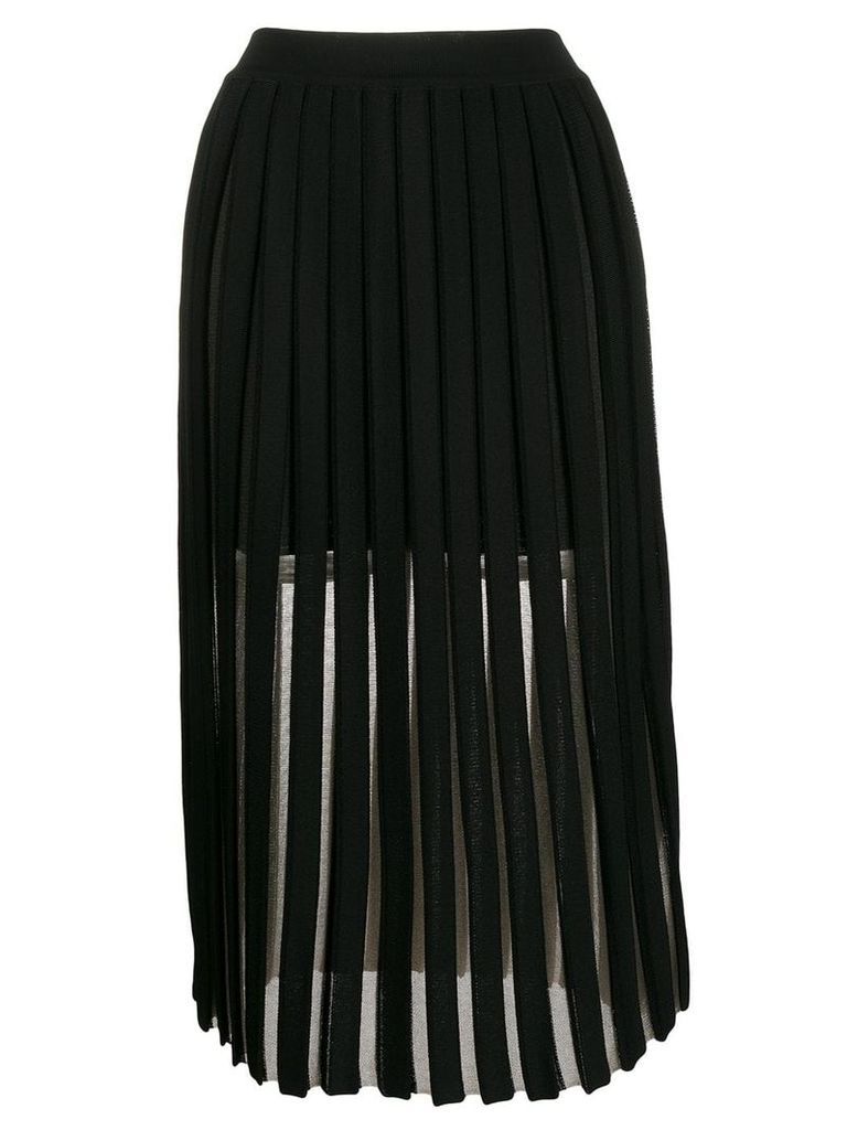 Balmain layered pleated midi skirt - Black