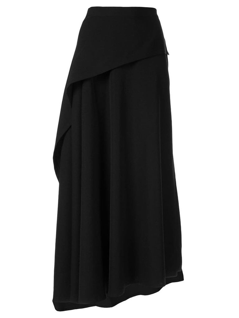 Yohji Yamamoto draped asymmetric hem skirt - Black