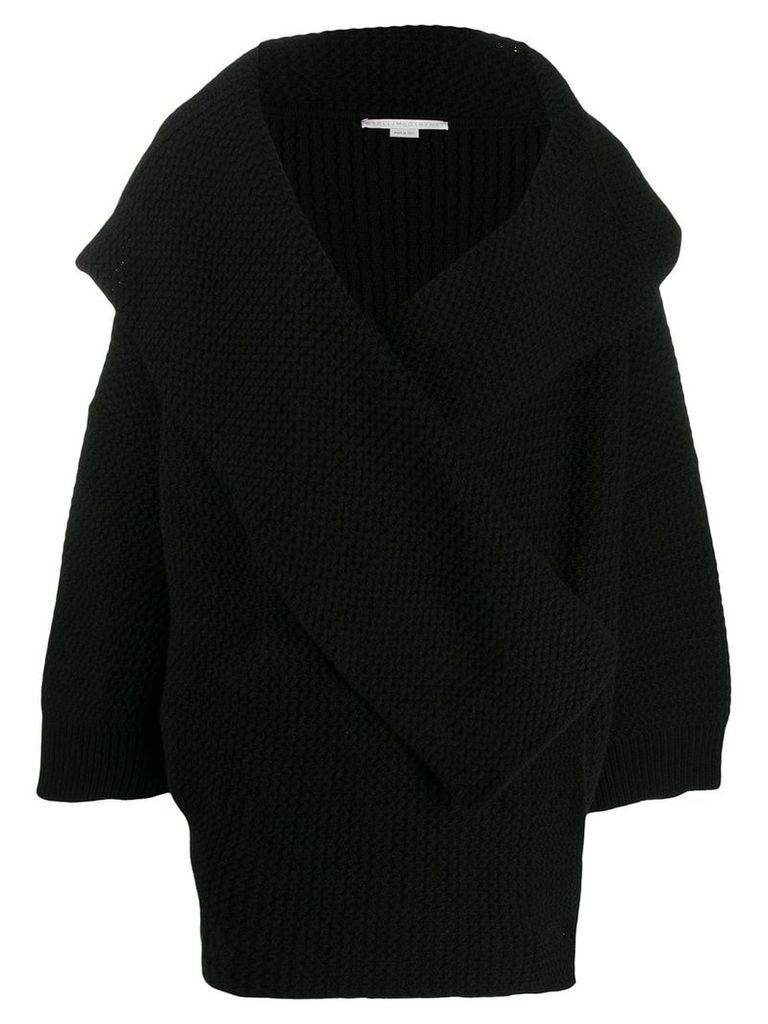 Stella McCartney wrap-front knitted cardi-coat - Black