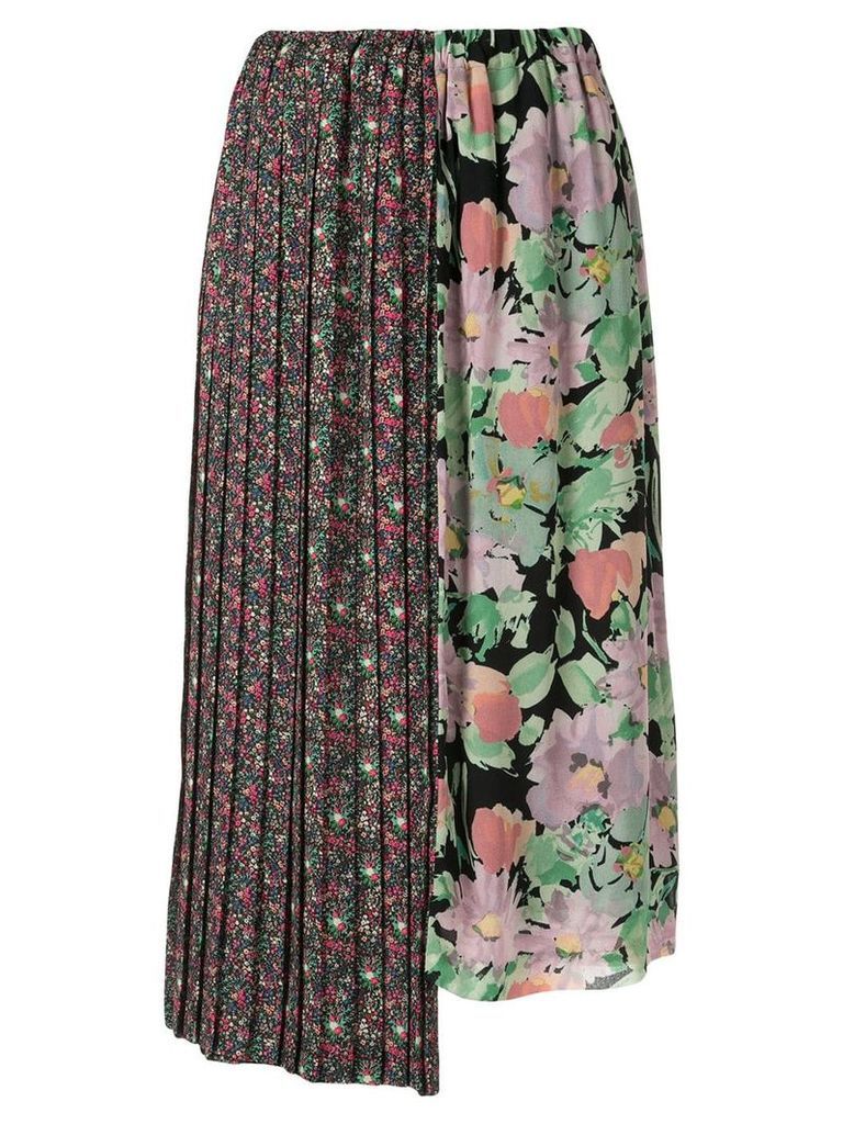 Junya Watanabe asymmetric floral skirt - Multicolour