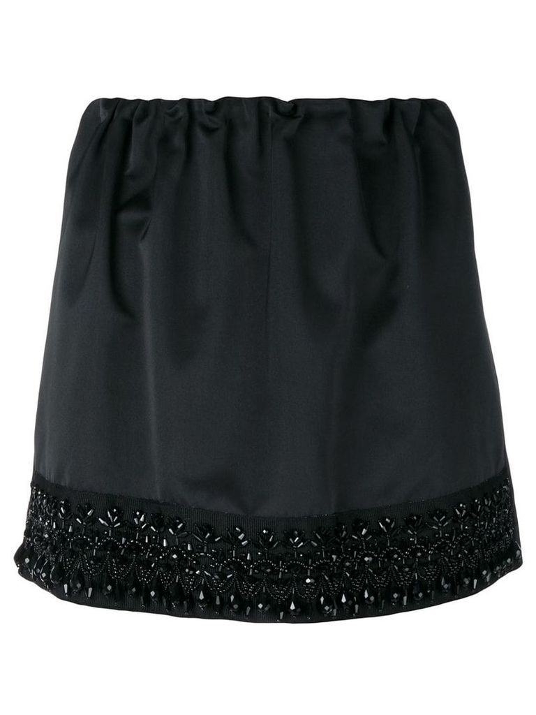Nº21 bead embroidery mini skirt - Black