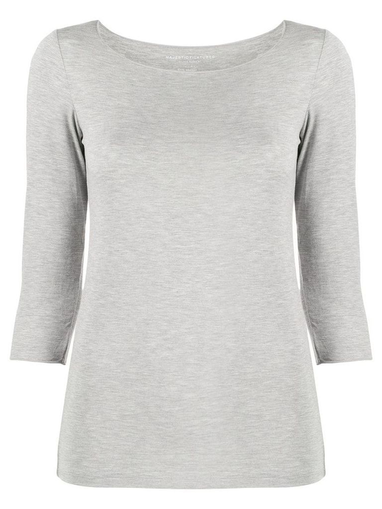 Majestic Filatures cropped sleeves jumper - Grey