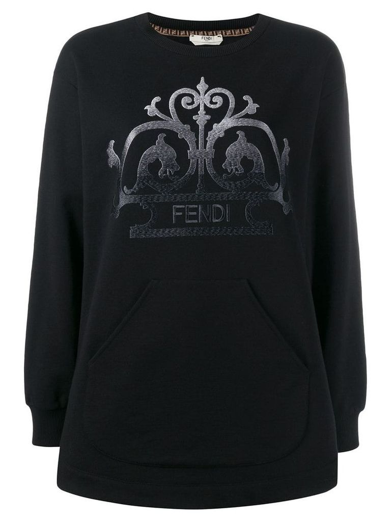 Fendi embroidered FF logo sweater - Black