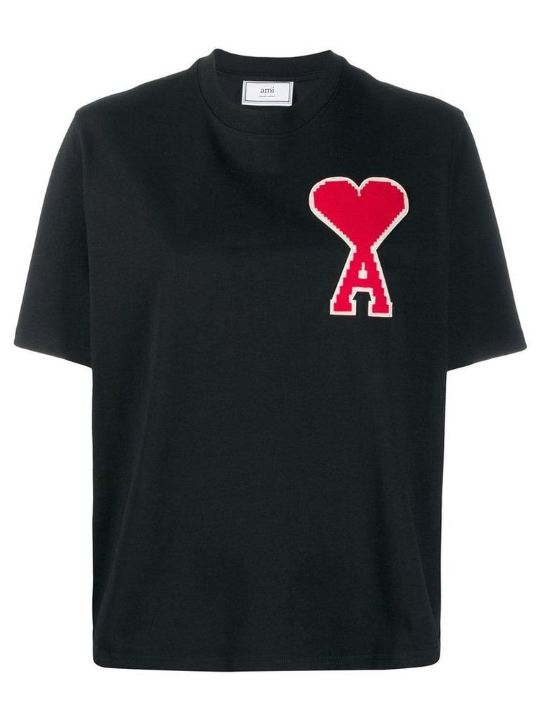 Ami Paris heart patch T-shirt - 001 Black
