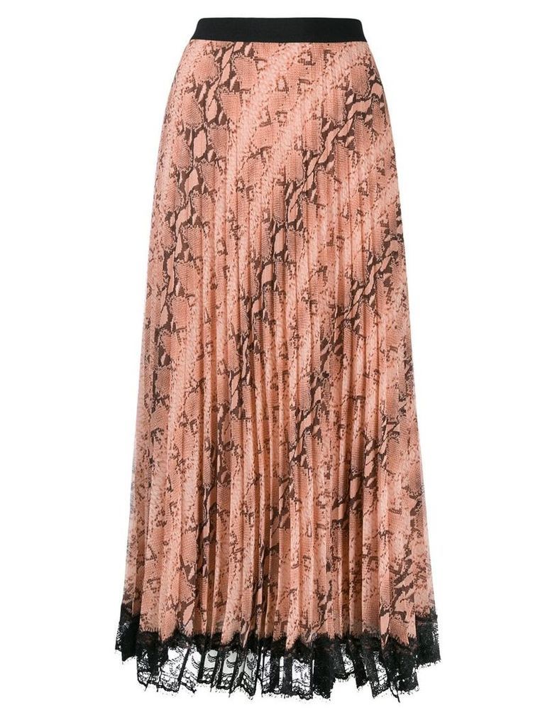 Twin-Set snake print pleated skirt - Pink