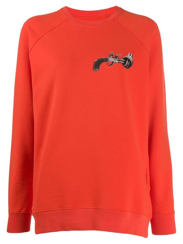 Kirin gun print sweatshirt - ORANGE