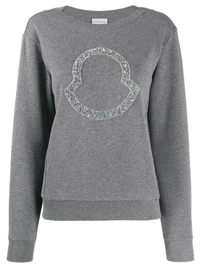 Moncler beaded logo sweatshirt - Grey