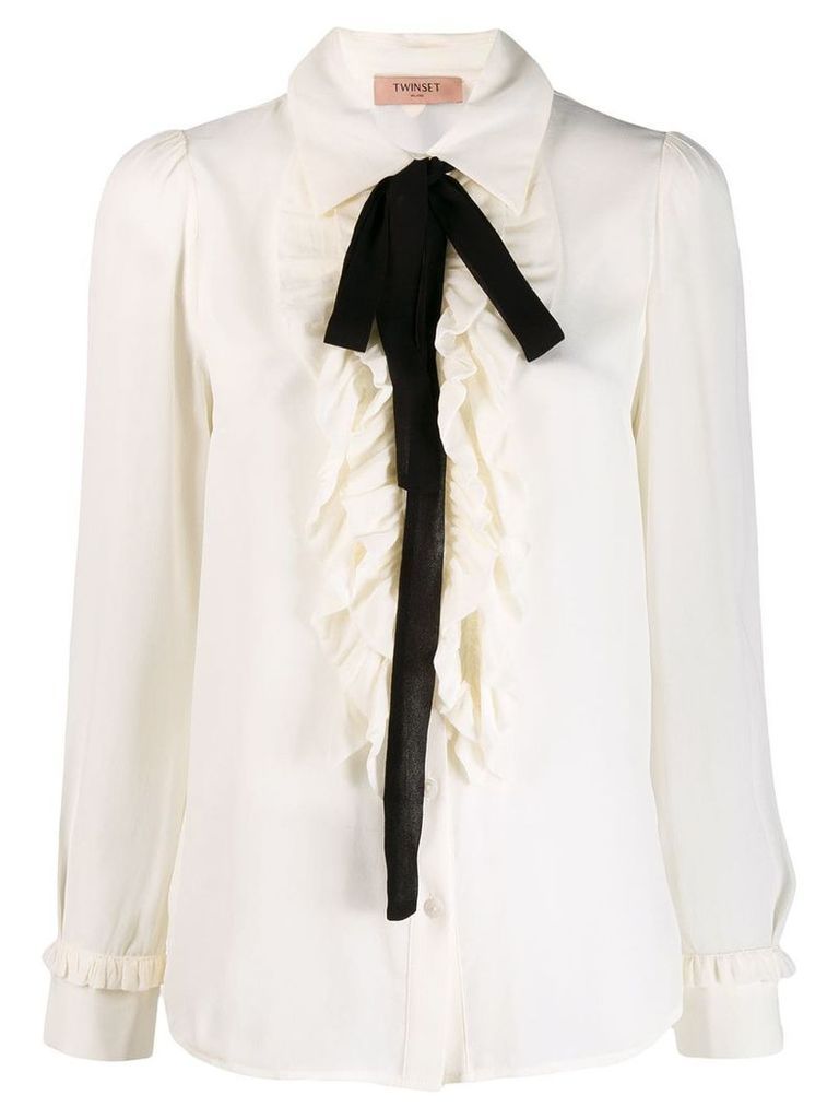Twin-Set ruffled detail shirt - White
