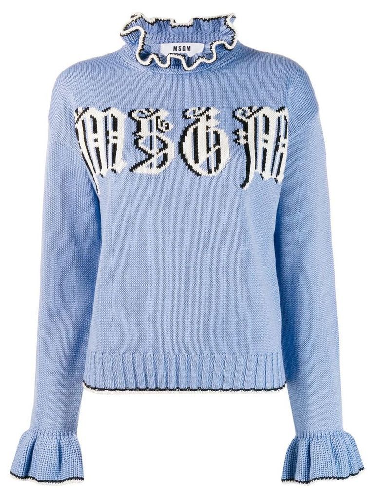 MSGM knitted logo jumper - Blue