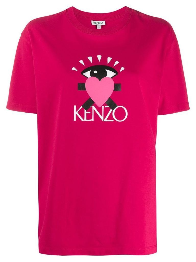 Kenzo Cupid print logo T-shirt - PINK