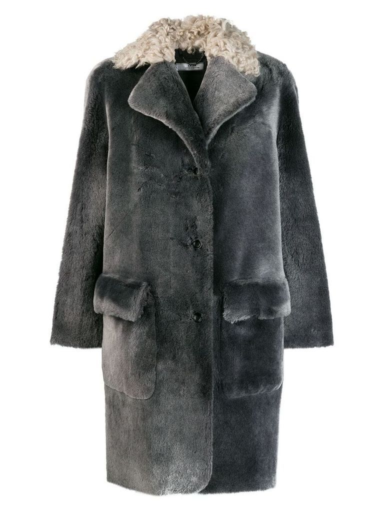 Desa 1972 shearling collar coat - Grey