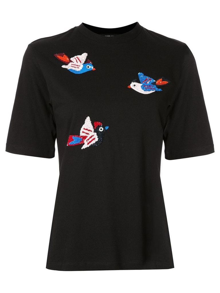 Markus Lupfer sequinned birds T-shirt - Black
