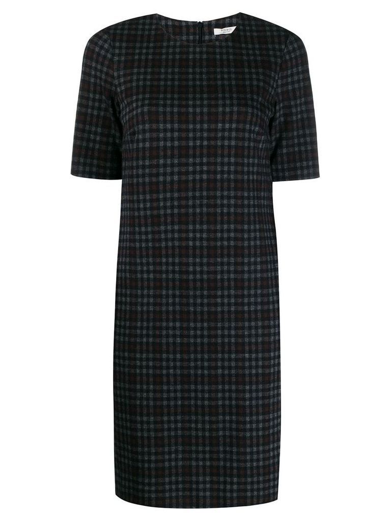 Peserico checked fitted dress - Blue