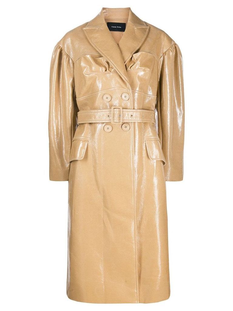Simone Rocha belted double breasted trench coat - NEUTRALS