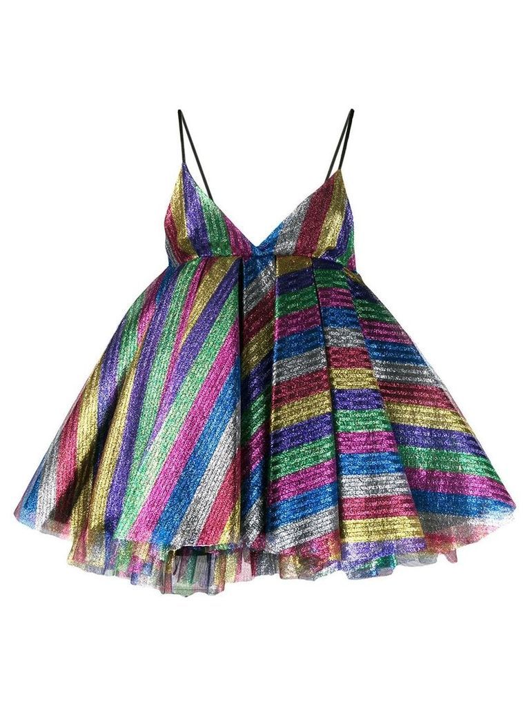 The Attico striped glitter detail dress - PINK