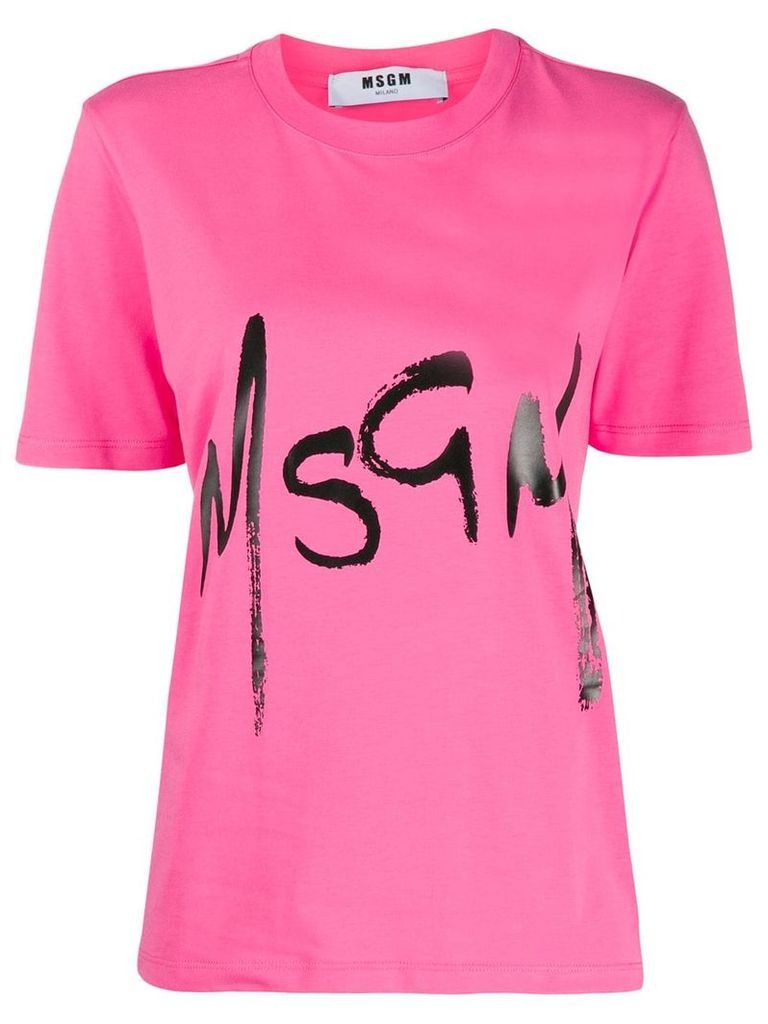 MSGM spray logo T-shirt - PINK
