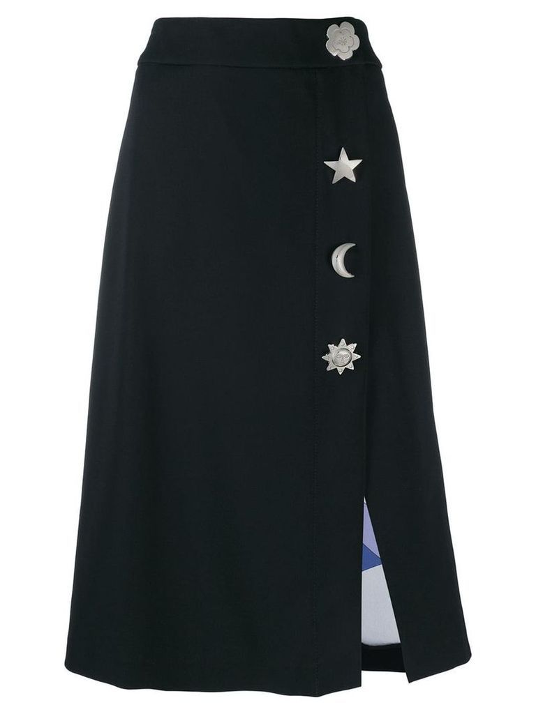 Emilio Pucci oversized button detailed skirt - Black