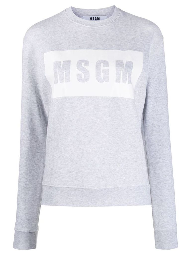 MSGM Box logo print sweater - Grey