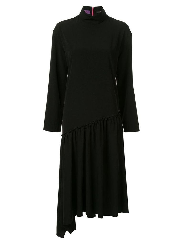 Y's asymmetric sweater dress - Black