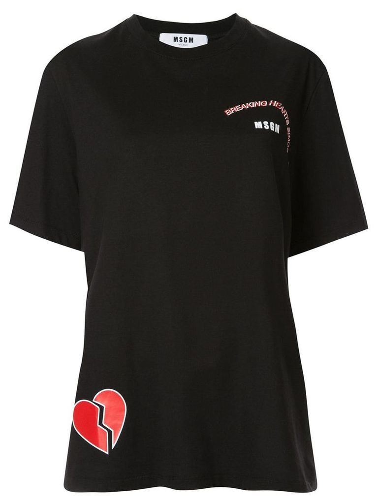 MSGM broken heart print T-shirt - Black