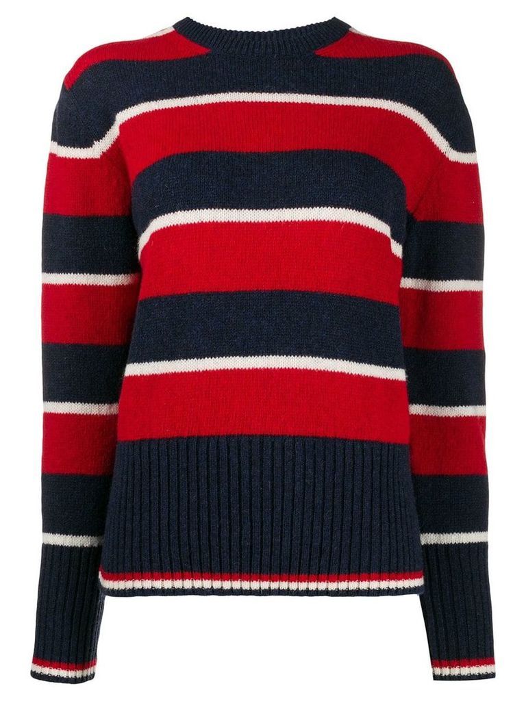 Thom Browne Wide Repp Stripe Relaxed Pullover - Blue