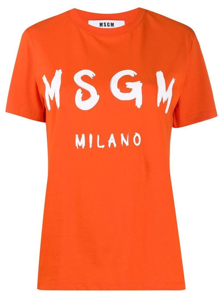 MSGM logo printed T-shirt - Orange