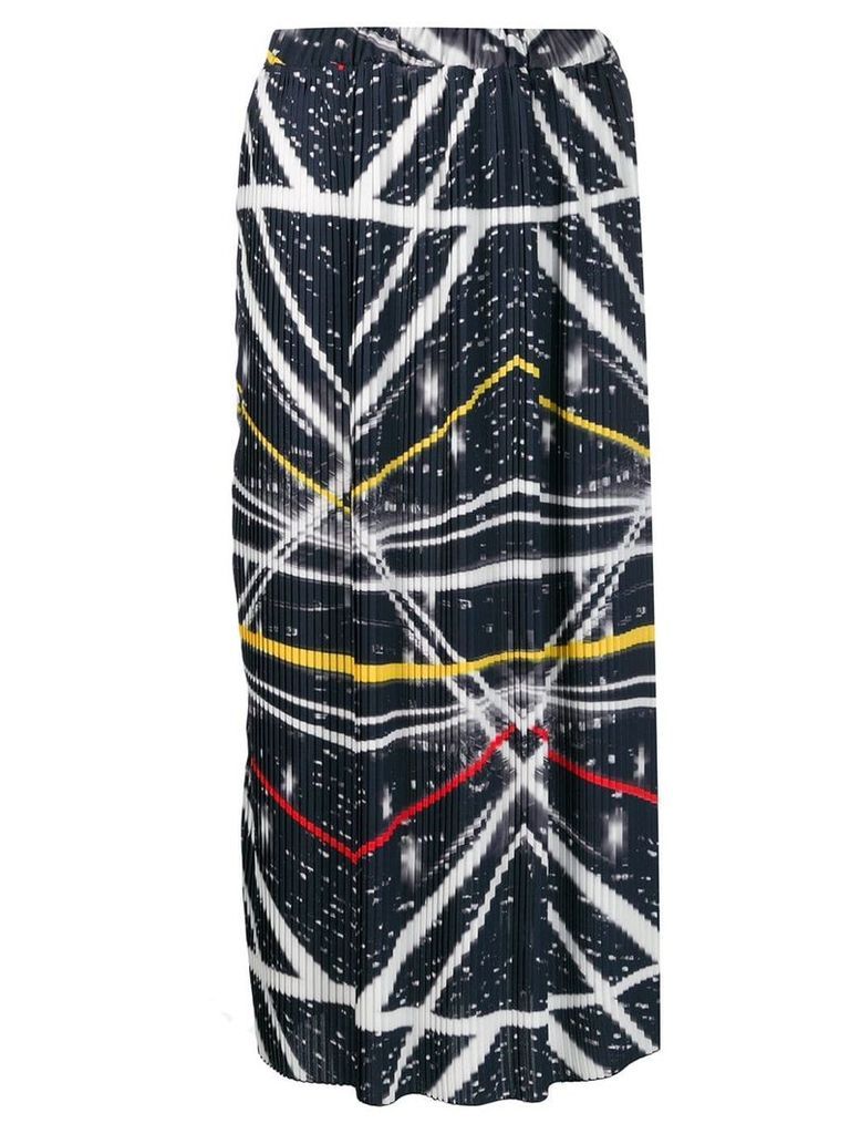 Ultràchic abstract print pleated skirt - Blue