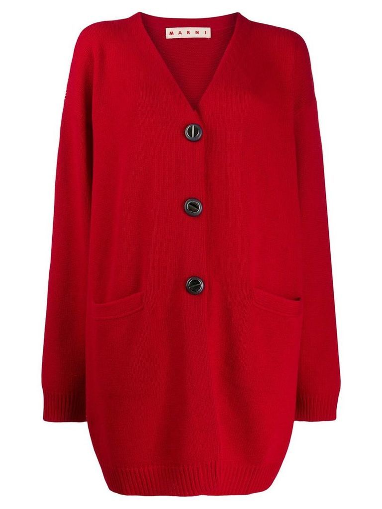 Marni oversized knitted cardigan - Red