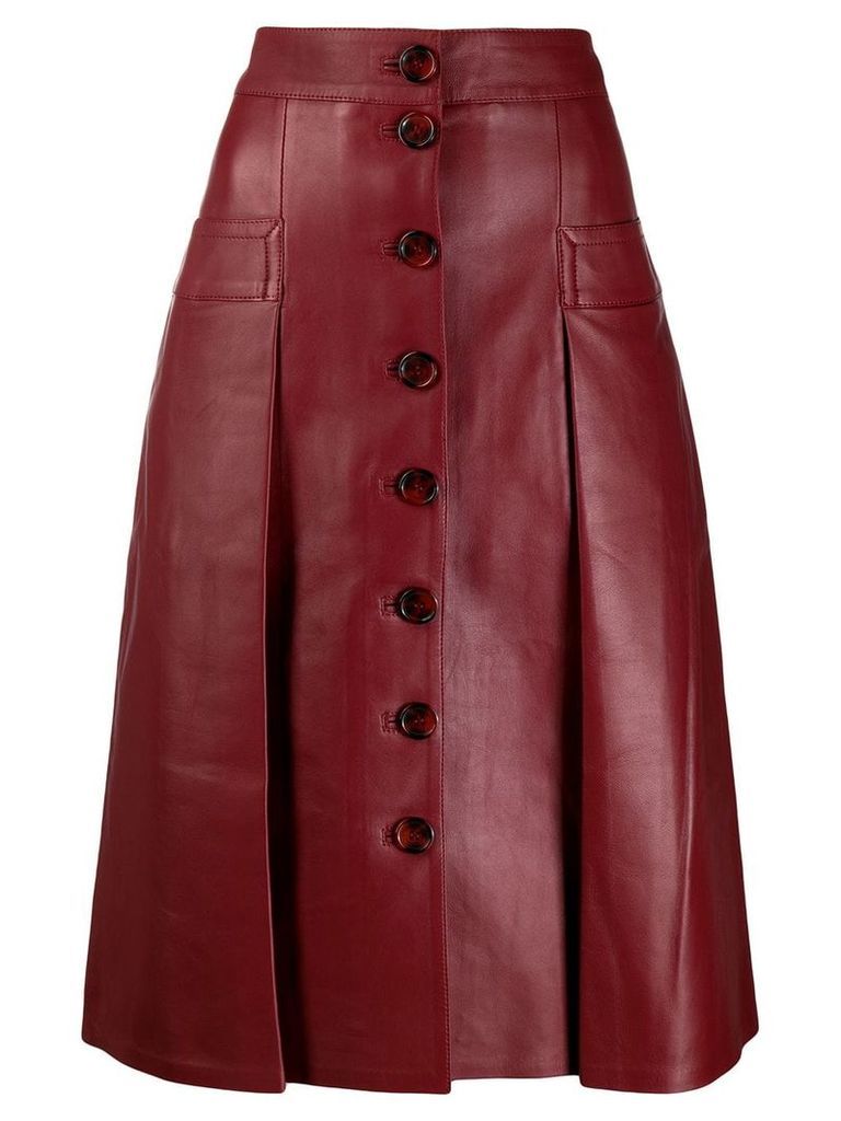 Dodo Bar Or leather midi skirt - Red