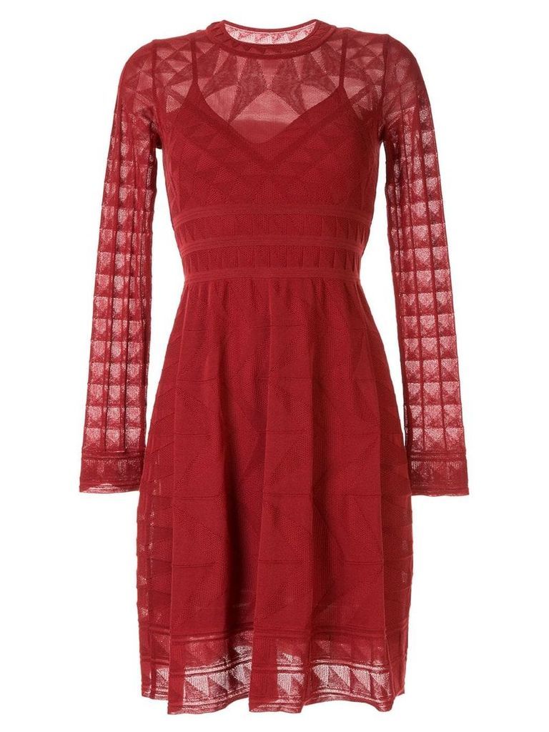 M Missoni long-sleeved knitted dress - Red